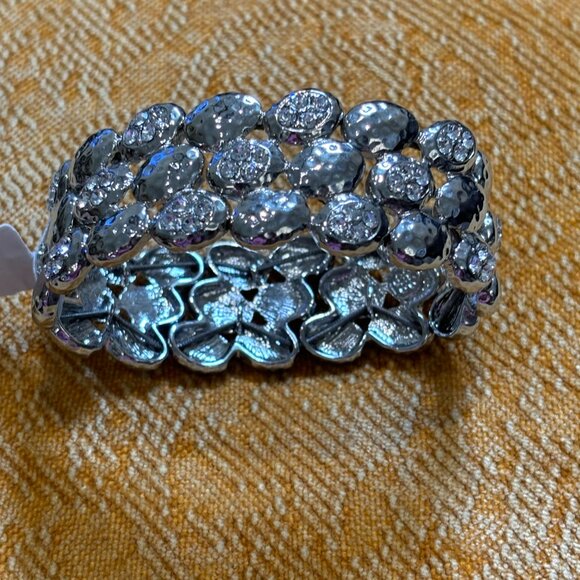 Silver Plated Stretch Bracelet - Picture 2 of 6